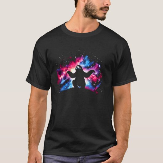Cool Cosmic Sloth Galaxy Graphic Space Art T-shirt (Voorkant)
