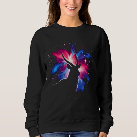 Cool Cosmic Waterbuck Galaxy Graphic Space Art Trui (Voorkant)