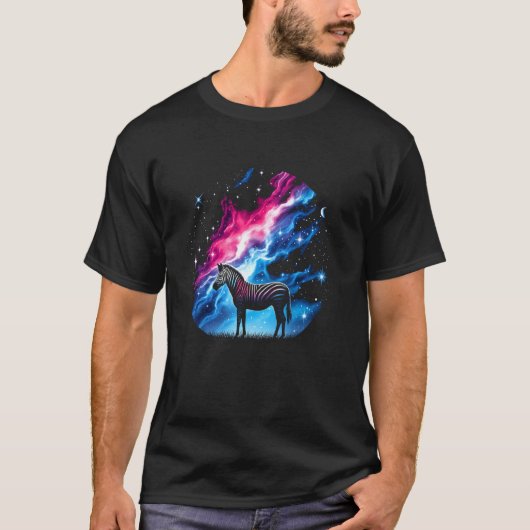 Cool Cosmic Wolf Galaxy Graphic Space Art T-shirt (Voorkant)