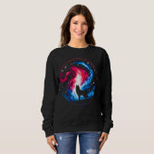 Cool Cosmic Wolf Galaxy Graphic Space Art Trui (Voorkant volledig)