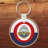 Cool Costa Rica Vlagzegel Sleutelhanger (Voorkant)
