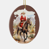 Cool Country Christmas Santa horse bericht toevoeg Keramisch Ornament (Rechts)