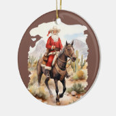 Cool Country Christmas Santa horse bericht toevoeg Keramisch Ornament (Links)
