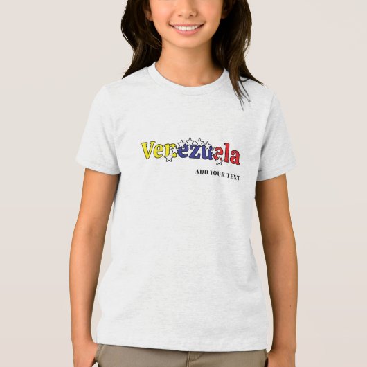 cool country flag customize kid's Venezuelan  Tri-Blend Shirt (Voorkant)