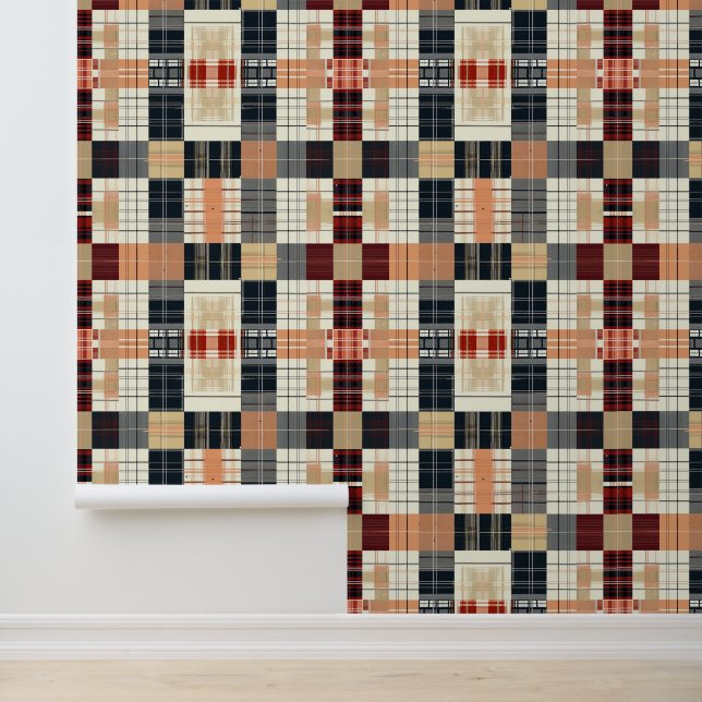 Cool Country plaid tegelpatroon Behang (Applicatie)