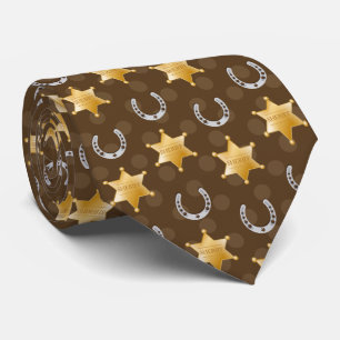 cool Country Sheriff tiered hoefijzer patroon Stropdas