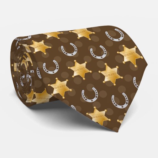 cool Country Sheriff tiered hoefijzer patroon Stropdas (Opgerold)