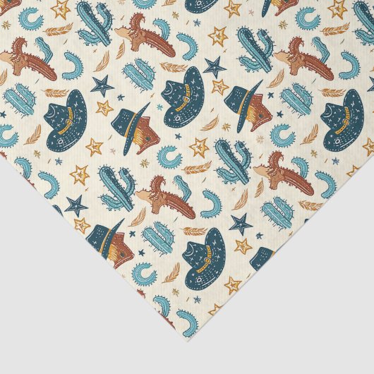 Cool Country Western cowboy betegeld Tissuepapier (Detail)