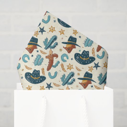 Cool Country Western cowboy getegeld Tissuepapier (Cadeauzakje)