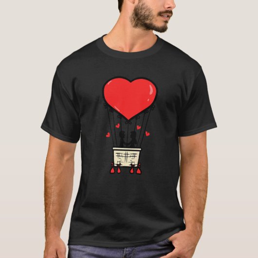 Cool Couple Heart Valentine's Day  Romantic T-shirt (Voorkant)