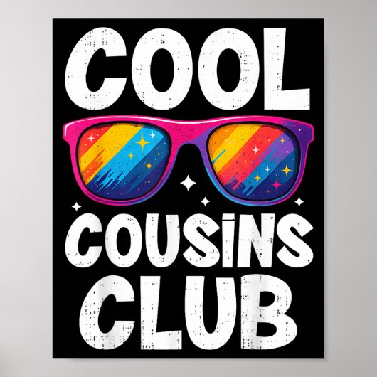 Cool Cousins Club Family Matching Funny Cousin Squ Poster (Voorkant)
