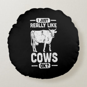 Cool Cow Animal Idea  Funny Cow Lover Gift Rond Kussen