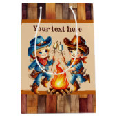 Cool cowboy jongens Verjaardagsfeest aanpasbaar Me Medium Cadeauzakje (Voorkant)