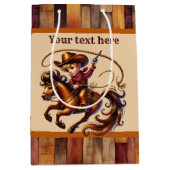 Cool cowboy jongens Verjaardagsfeest aanpasbaar Medium Cadeauzakje (Voorkant)
