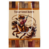 Cool cowboy jongens Verjaardagsfeest aanpasbaar Medium Cadeauzakje (Achterkant)