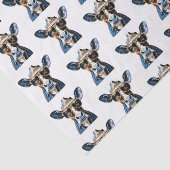 Cool Cowboy Koe Western Humor Ontwerp Tissuepapier (Detail)