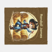 Cool cowboy lovers add name  fleece deken (Voorkant (Horizontaal))