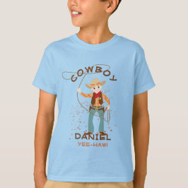Cool cowboy met een lasso kinderen Verjaardagsfees T-shirt