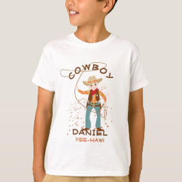 Cool cowboy met een lasso kinderen Verjaardagsfees T-shirt