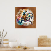 Cool Cowboy Rodeo droomt Poster (Keuken)