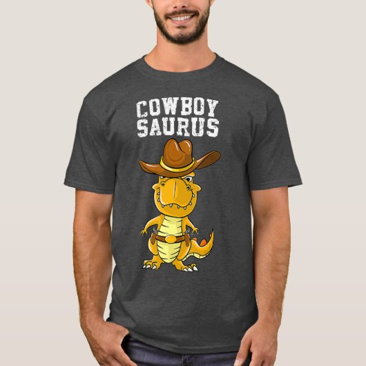 Cool Cowboy Saurus Funny Western Rodeo Dinosaur T-shirt (Voorkant)