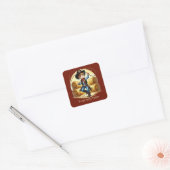 Cool Cowboy tekst toevoegen Vierkante Sticker (Envelop)