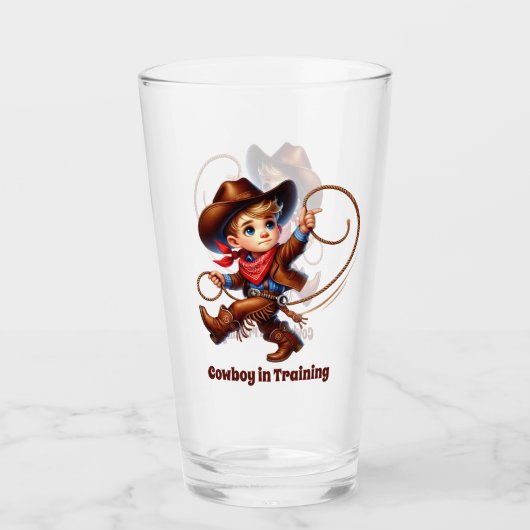 Cool Cowboy training voeg tekst toe Glas (Voorkant)
