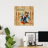 Cool cowboy Western nephout Poster (Thuiskantoor)