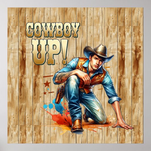 Cool cowboy Western nephout Poster (Voorkant)