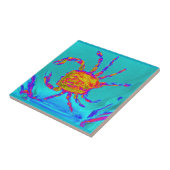 Cool Crab Seaside Art Blue Zee Tegeltje (Zijkant)