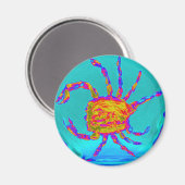 Cool Crab Turquoise Zee Animal Magneet (Voorkant / Achterkant)