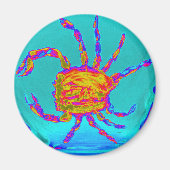 Cool Crab Turquoise Zee Animal Magneet (Voorkant)