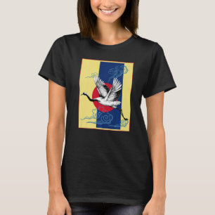 Cool Crane Vogel Kunstwerk Dans Van Crane Japans R T-shirt
