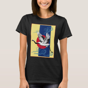Cool Crane Vogel Kunstwerk Dans Van Crane Japans R T-shirt