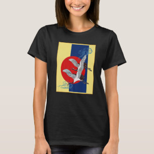 Cool Crane Vogelkunstwerk Dans van kranen Japans R T-shirt