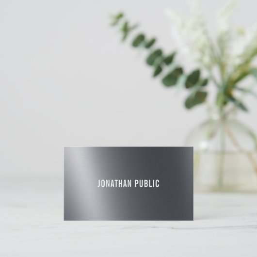 Cool Creative Light and Shadow Black Elegant Plain Visitekaartje (Staand voorkant)