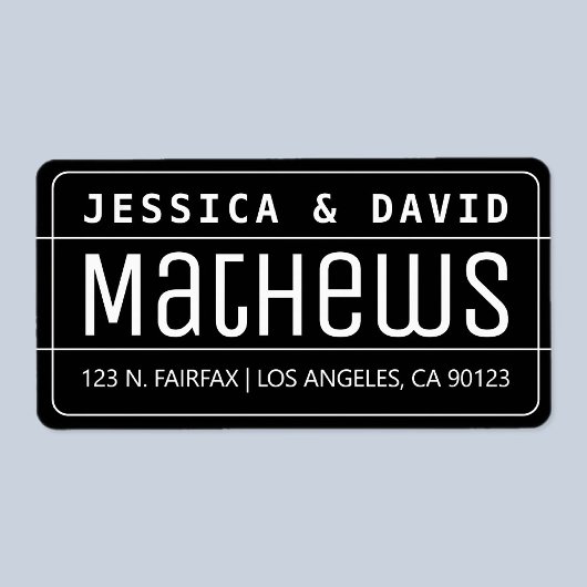 Cool Creative-look zwart-wit etiket