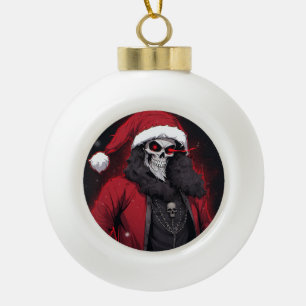 Cool Creepy Anime Cartoon Santa Skull Zombie Demon Keramische Bal Ornament