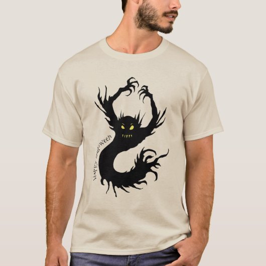 Cool Creepy Demon Creature Halloween T-shirt (Voorkant)