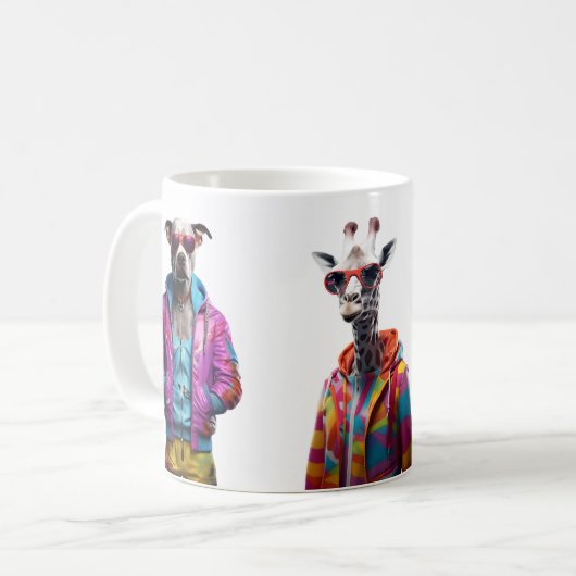 Cool Crew” – Colour-Pop Animal Squad Mug Koffiemok (Voorkant links)