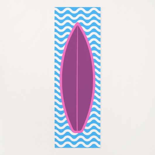 Cool Crimson Blue Waves Surfende Yoga Mat (Voorkant)