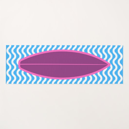 Cool Crimson Blue Waves Surfende Yoga Mat (Voorkant (horizontaal))