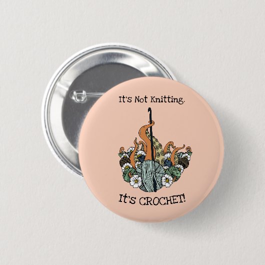 Cool Crochet Button Pin (Voorkant /achterkant)