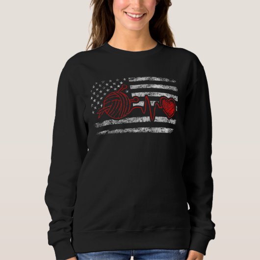 Cool Crochet Heartbeat Knit Crocheting ons Trui (Voorkant)