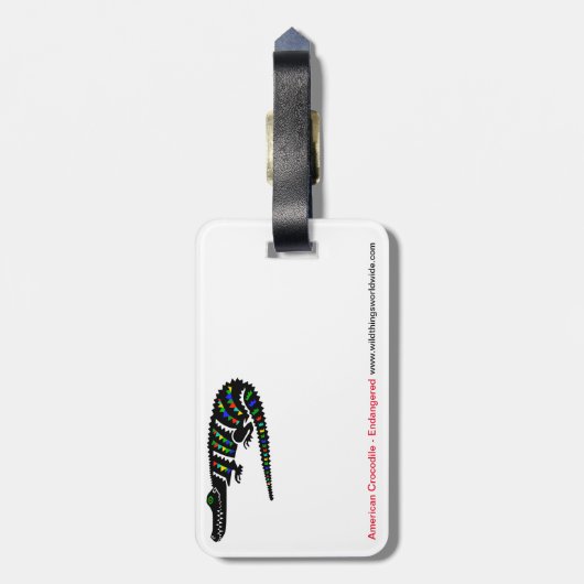 Cool CROCODILE - Bedreigd dier - Groen Bagagelabel (Achterkant verticaal)