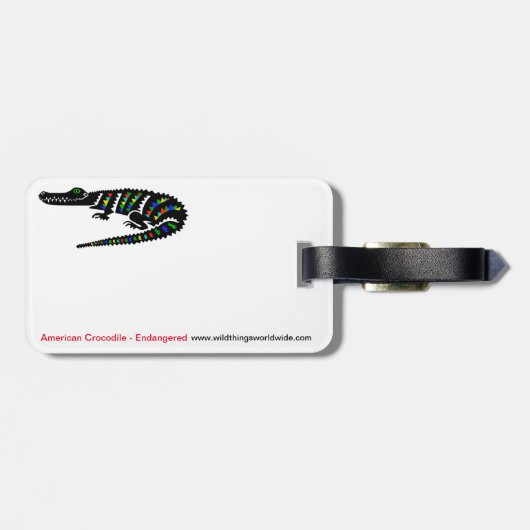 Cool CROCODILE - Bedreigd dier - Groen Bagagelabel (Achterkant horizontaal)