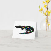 Cool CROCODILE - Bedreigde dieren grafiek Kaart (Gele Bloem)