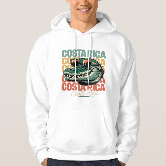 Cool Crocodile Costa Rica Retro T-shirt Design (Voorkant)