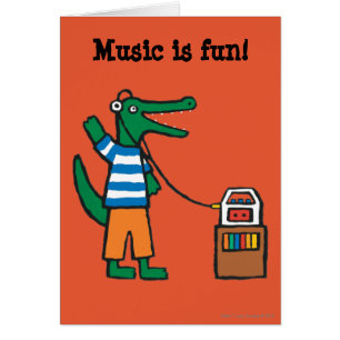 Cool Crocodile Listens to Music