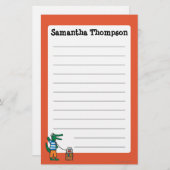 Cool Crocodile Listens to Music Briefpapier (Voorkant / Achterkant)